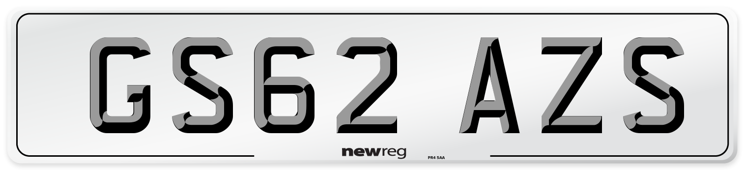 GS62 AZS Number Plate from New Reg
